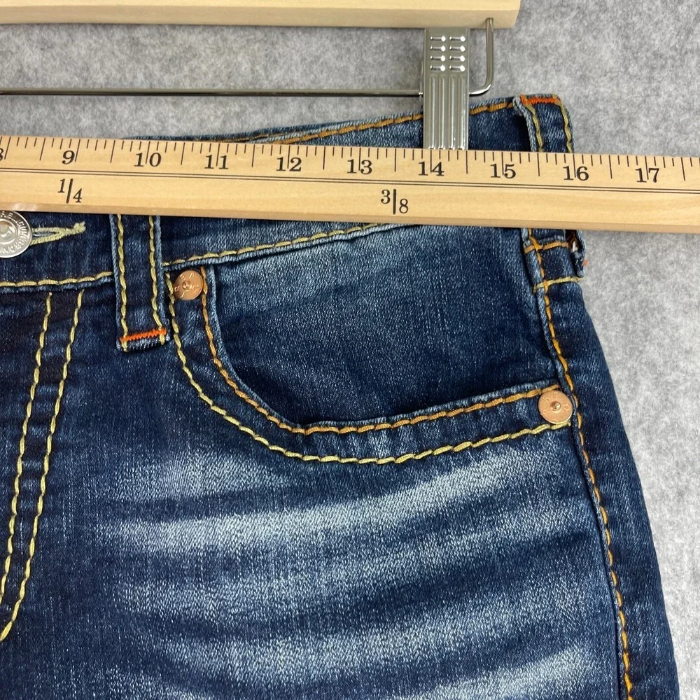 True Religion Geno Relaxed Slim Jeans Mens 31x32 Dark Wash Faded Denim